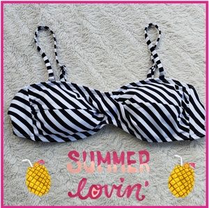 🎈Apt. 9 XL Black/White Striped Bandeau Bikini Top